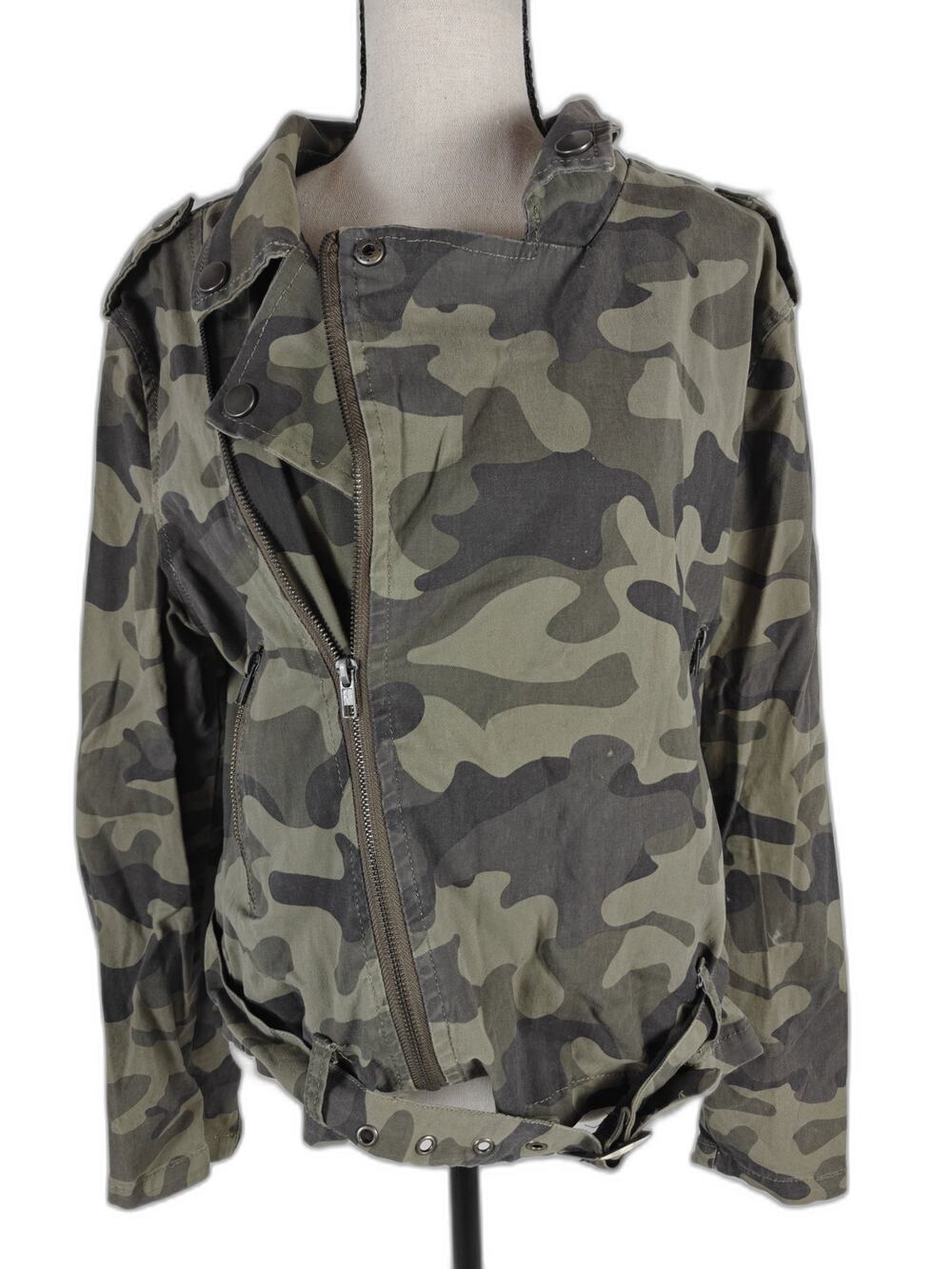 Women's mi ami Camo Moto Jacket Green Large